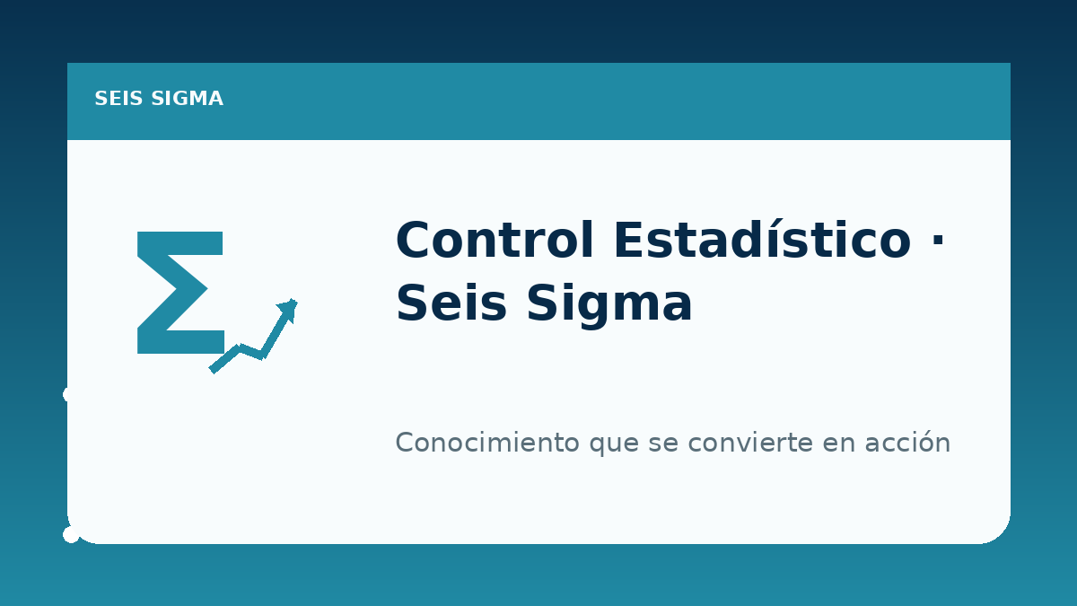 Control Estadístico de Procesos: Metodología Seis Sigma
